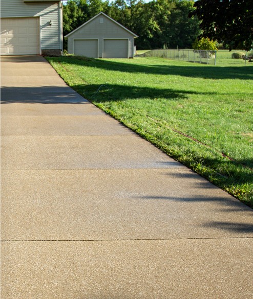 Clean driveway after pressure washing